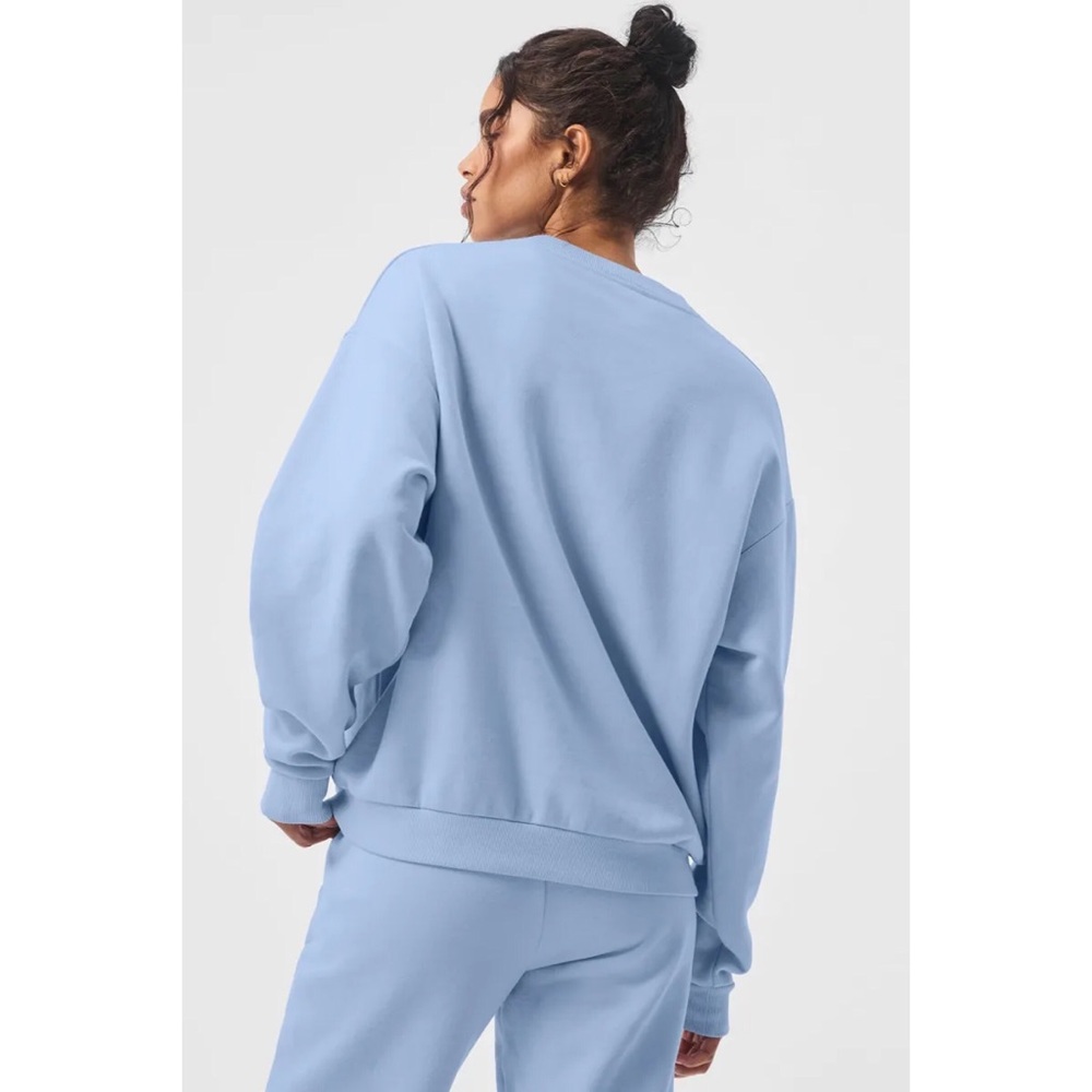 Alo Yoga Accolade Crew Neck Pullover Seashell Blue XS - Picture 4 of 13
